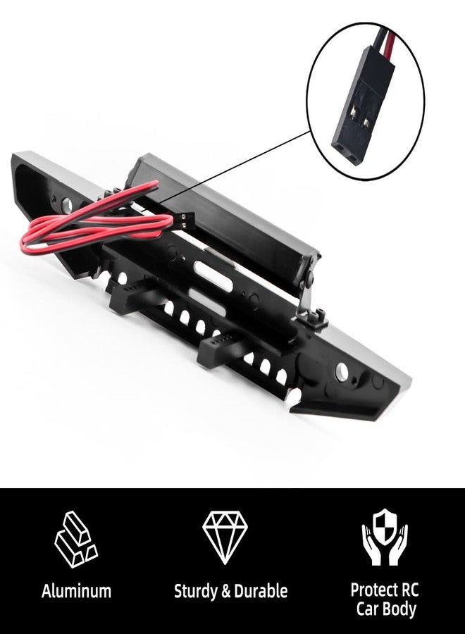 GLOBACT مصد أمامي معدني من GLOBACT مزود بقضيب إضاءة ومقطورة سحب لسيارات Traxxas TRX4 و Axial SCX10 90046 و 90047 و SCX10 II و III و 1/10 RC Crawler، قطع غيار مُحسّنة - Image 4